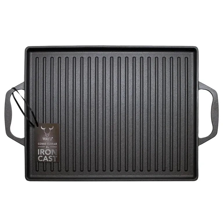 Plancha Parrilla Churrasquera Con Asas Hierro 44x28cm