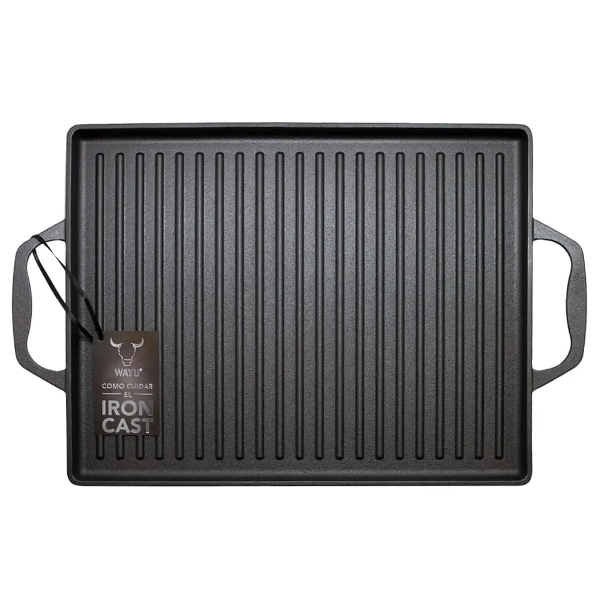 WAYU - Plancha Parrilla Churrasquera Wayu Con Asas Hierro 44x28cm