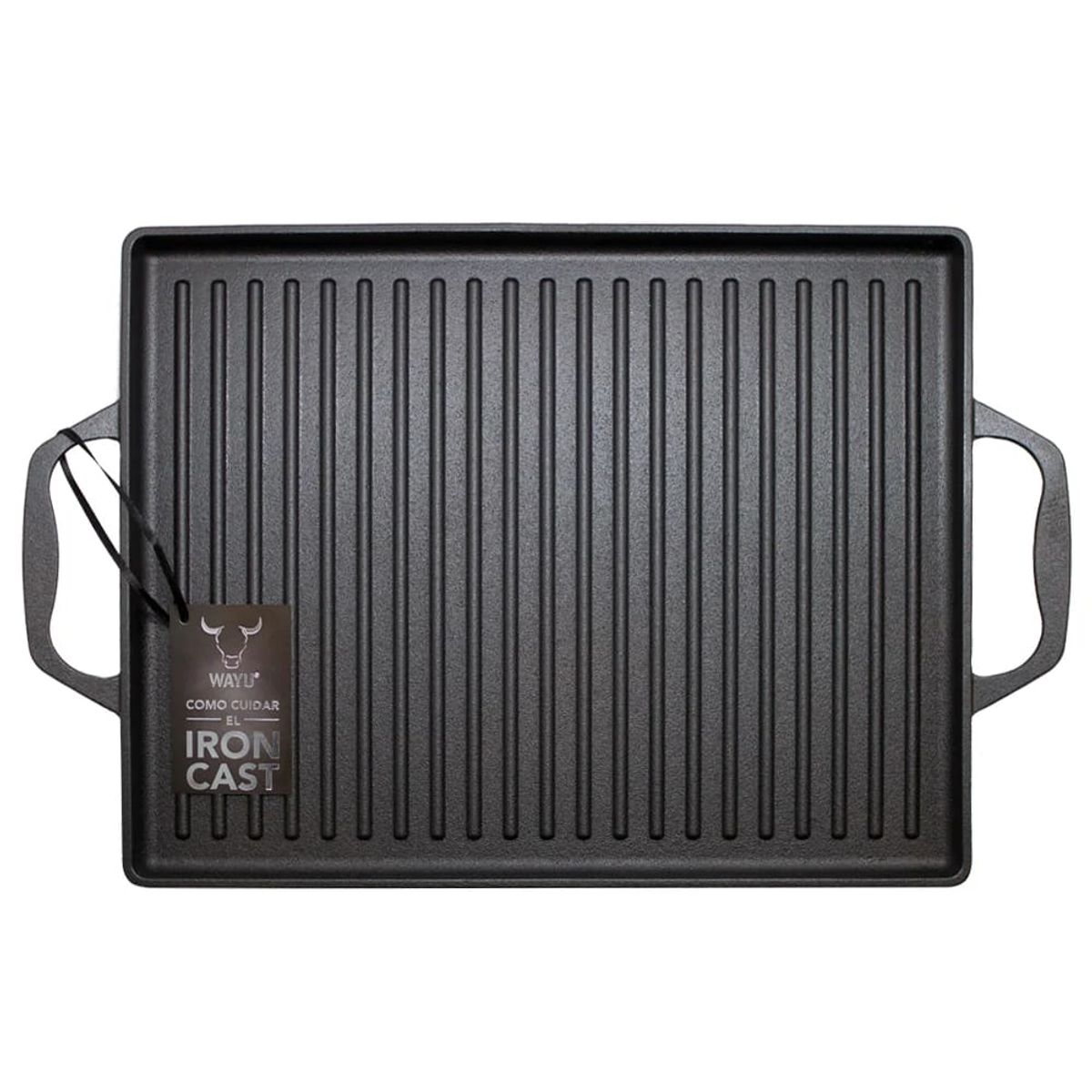 WAYU - Plancha Parrilla Churrasquera Wayu Con Asas Hierro 44x28cm