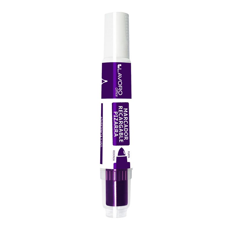 LAVORO - Marcador de Pizarra Recargable Pta Redonda Color Morado Lav