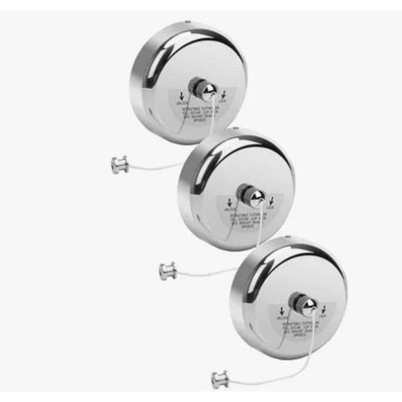 GENERICO - Pack X3 Tendederos Ropa Retractil