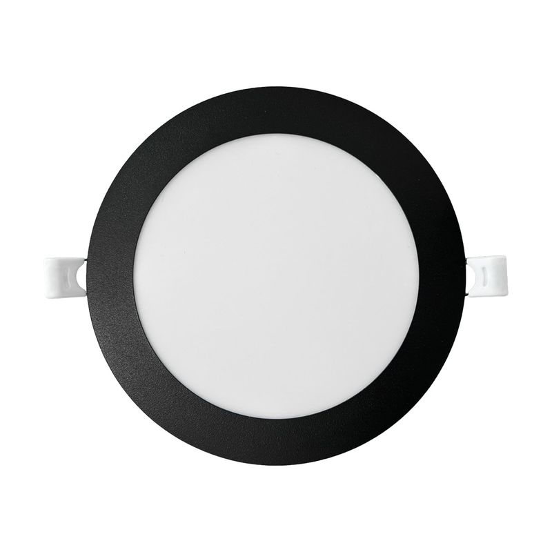 WANT - Panel Redondo LED Embutido Negro 12W - Frío