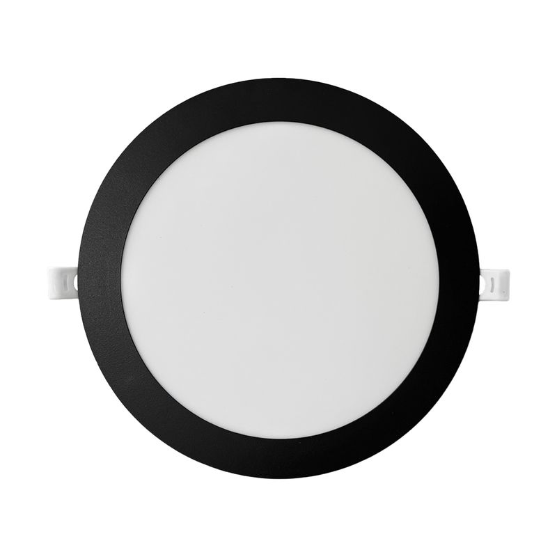 WANT - Panel Redondo LED Embutido Negro 18W - Cálido