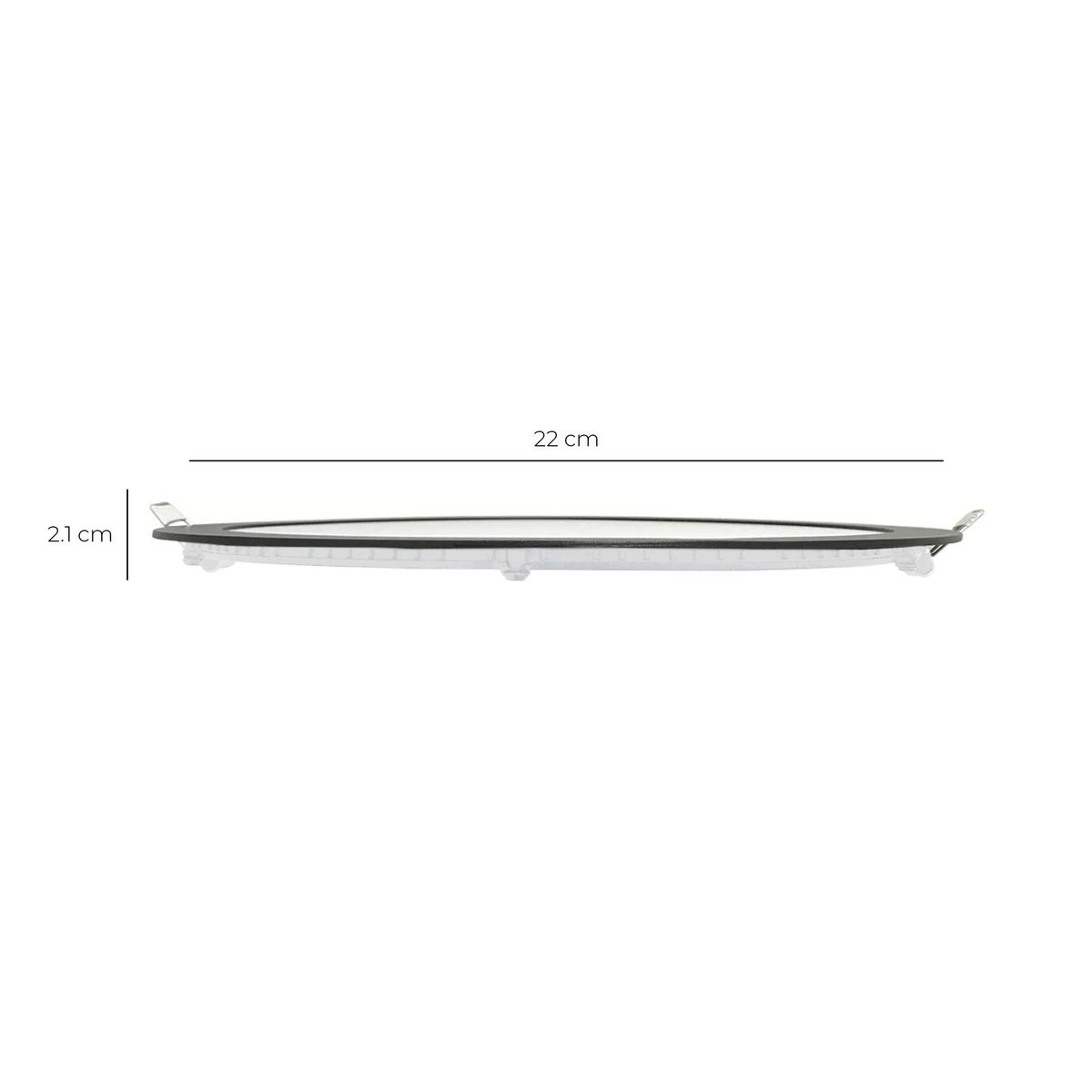 AVC - Panel Redondo LED Embutido Negro 18W - Neutro