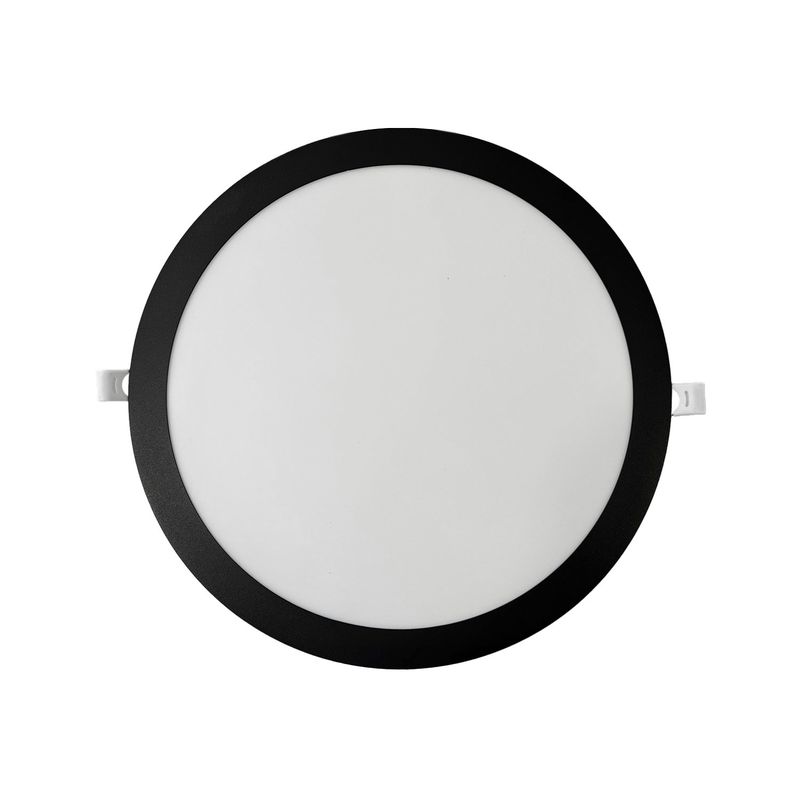 WANT - Panel Redondo LED Embutido Negro 24W - Cálido