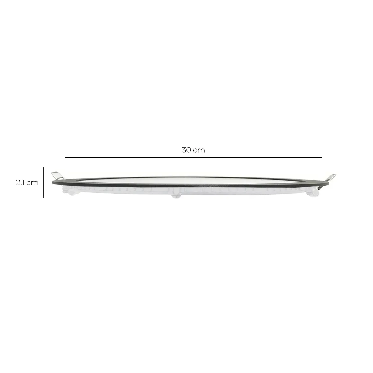 AVC - Panel Redondo LED Embutido Negro 24W - Neutro