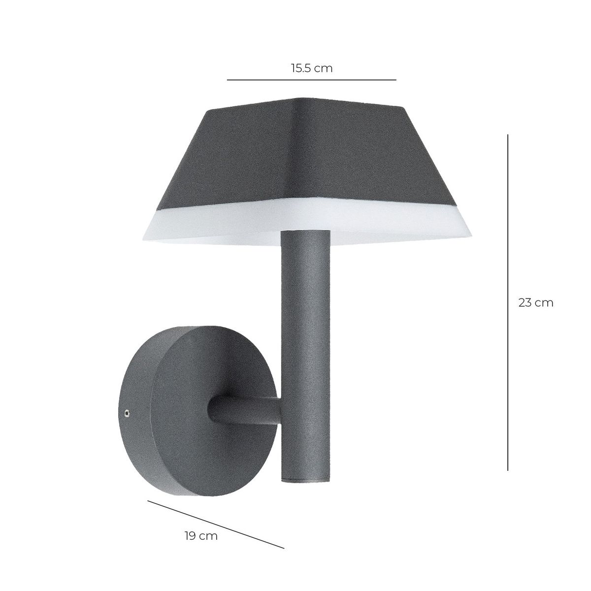 WANT - Apliqué LED Farol Pro Grafito 12W Luz Cálida