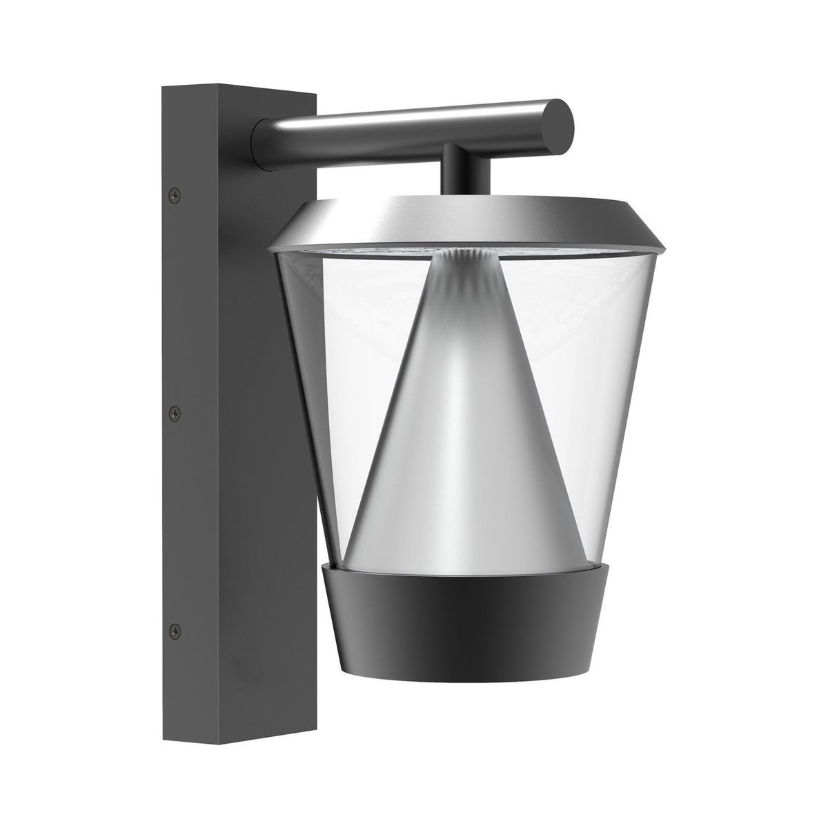 WANT - Apliqué LED Farol Cónico Negro 16W Luz Cálida