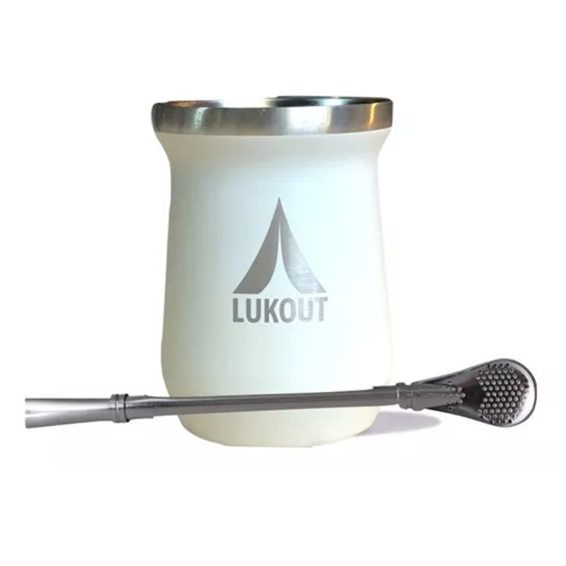 GENERICO - Mate Lukout de 236 ml + bombilla color crema