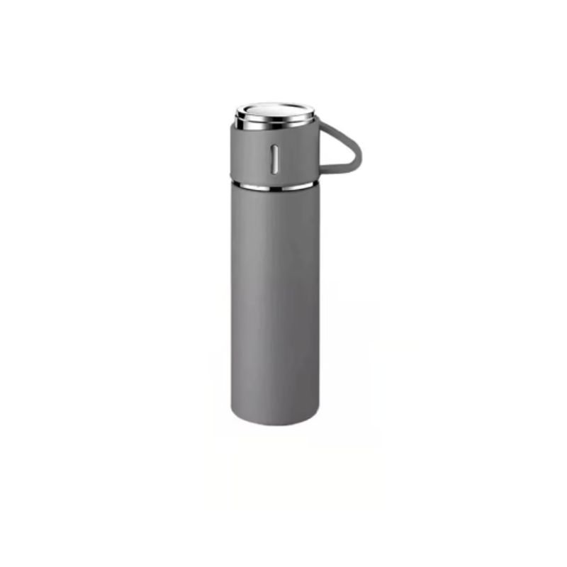 GENERICO - Set de termo para agua calientefría + 3 tazas de 500 ml color gris