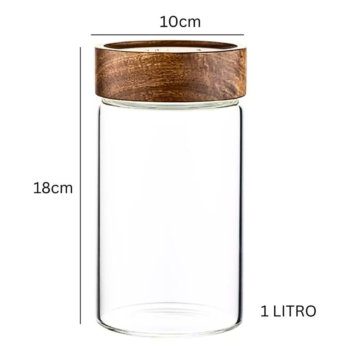 ALLEGRA - Set de 3 Frascos de Vidrio con tapa de Madera 1000 ml