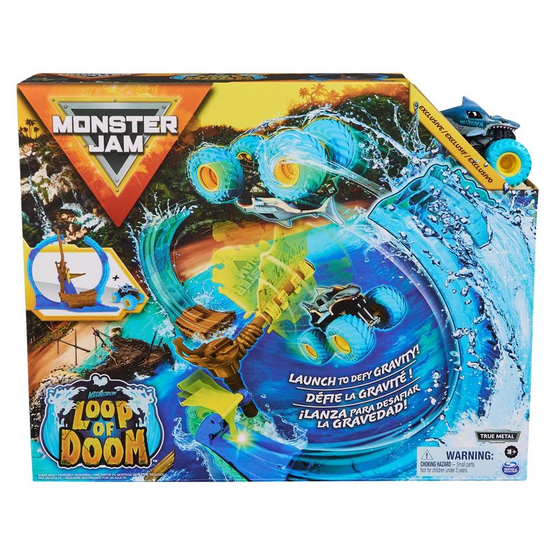 JAM MONSTER - Camión Monstruo Megalodon Con Set De Acrobacias Monster Jam