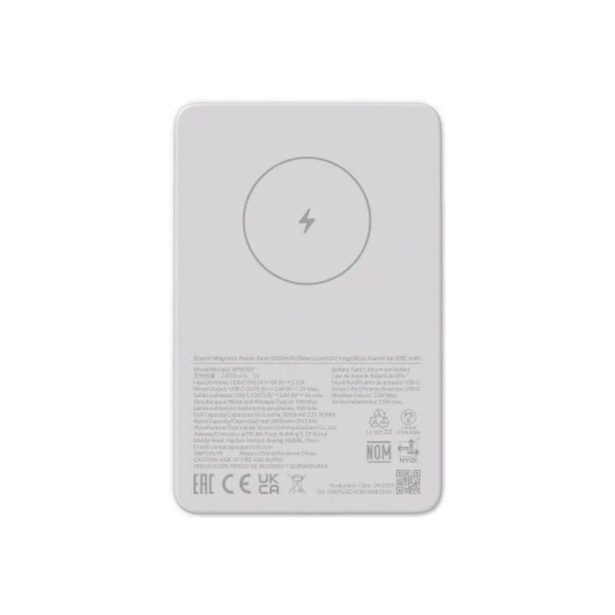 XIAOMI - Xiaomi Power Bank Magnético 5000 mAh Batería Portátil 20W - Blanco