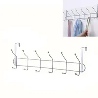 Colgadores de ropa 6 ganchos metalicos perchero de puerta acero inox