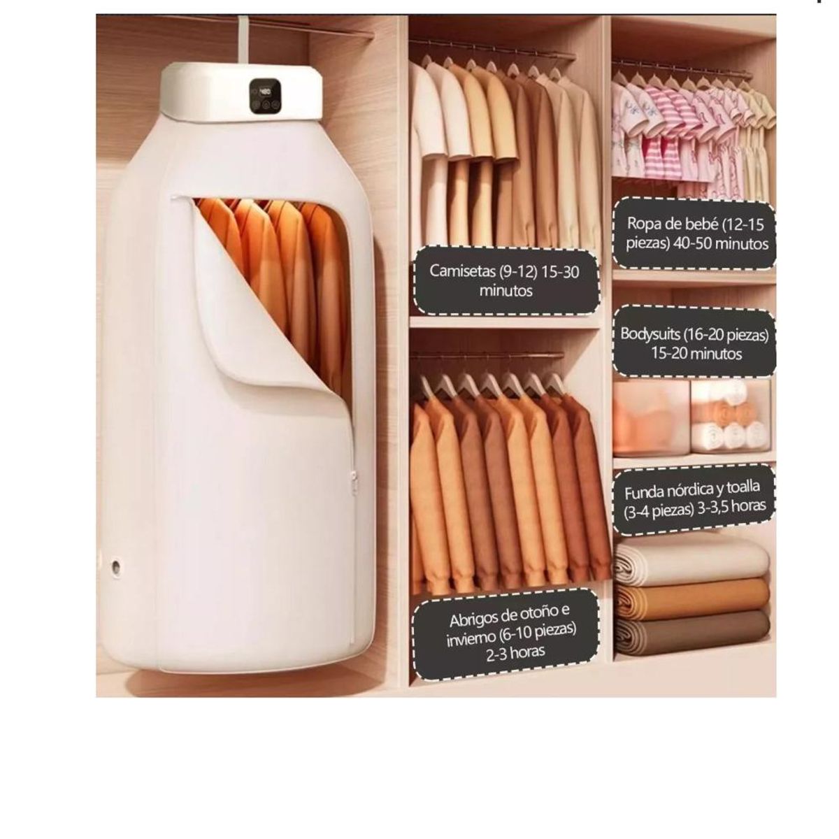 GENERICO - Secador de Ropa Portátil  Capacidad de Carga 10 kg