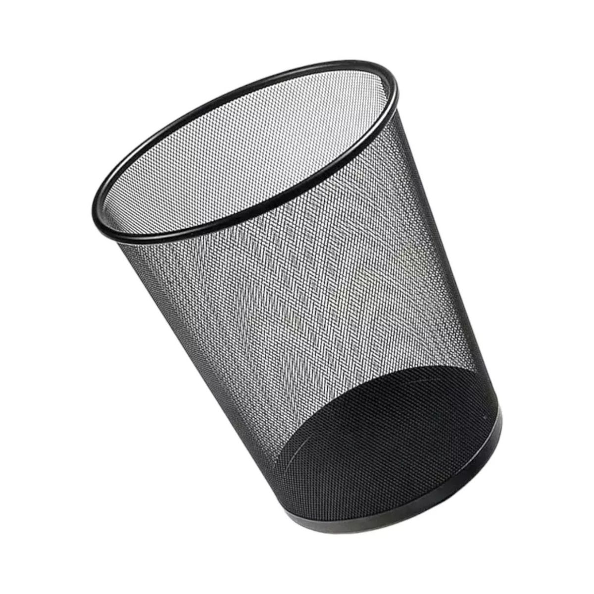 GENERICO - Basurero Redondo 29x34cm Metalico Papelero Oficina Hogar