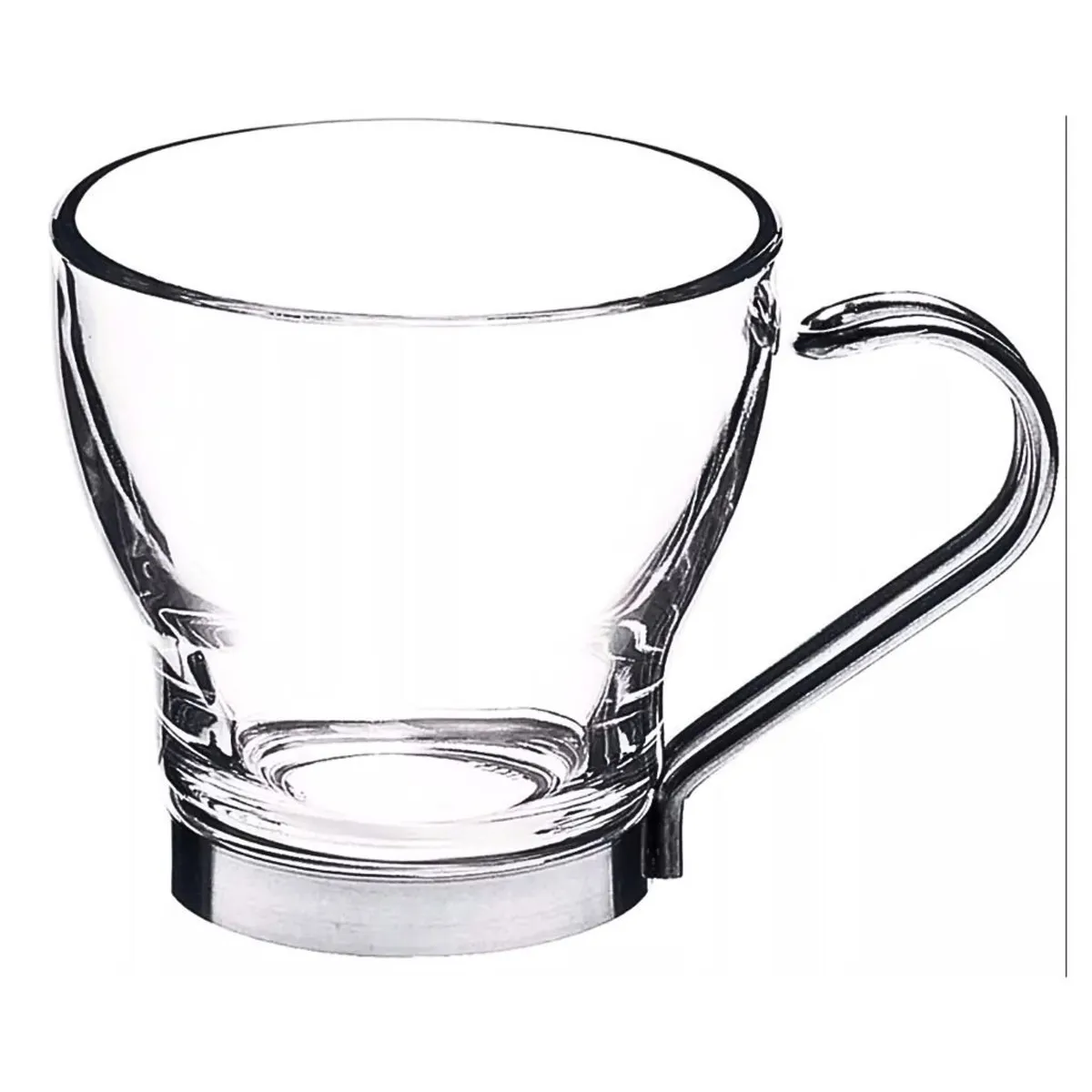 ALLEGRA - Set 4 Tazas Café 200 ml Vidrio Asa Metálica