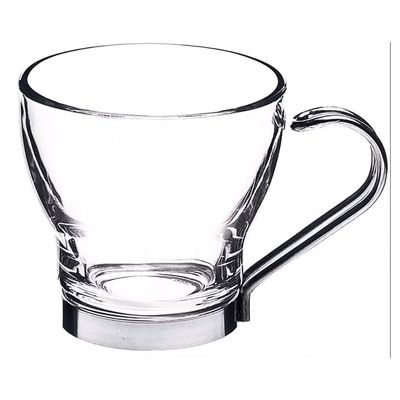 Imagen 2 del producto Set 4 Tazas Café 200 ml Vidrio Asa Metálica