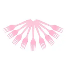 GENERICO - Pack 12 Tenedor Plástico Rosa