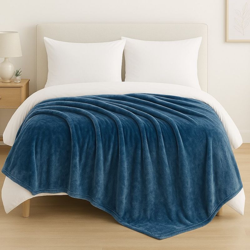 GENERICO - Frazada Invierno Chiporro 2 Plazas Lisa Con Sherpa 200x230