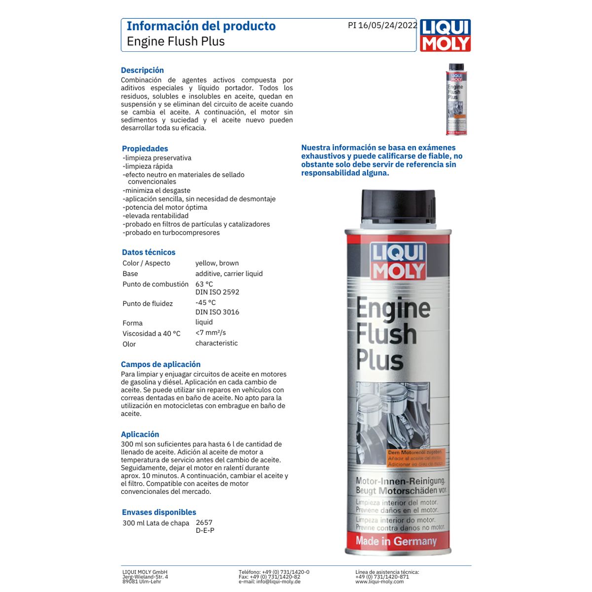 LIQUI MOLY - Limpiador Interno Motor Engine Flush Liquimoly 300ml X2