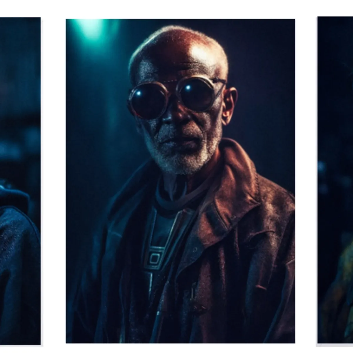 LOS REGALONES - Cuadro Canvas Imagen Cyberpunk en lienzo Pack X3 Uds 30x50cm Cu