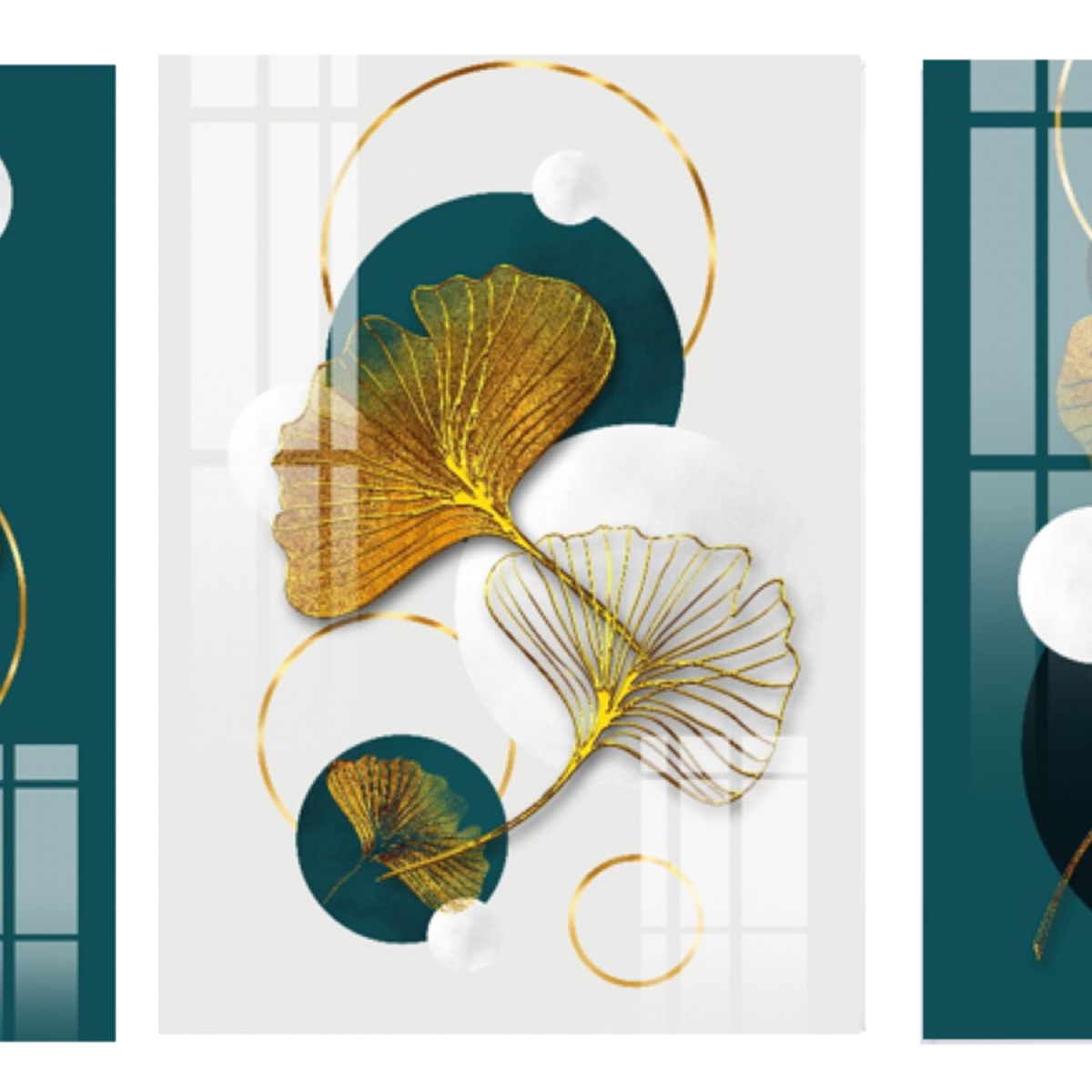 LOS REGALONES - Cuadro Canvas Imagen Flowers en lienzo Pack X3 Uds 30x50cm Cu