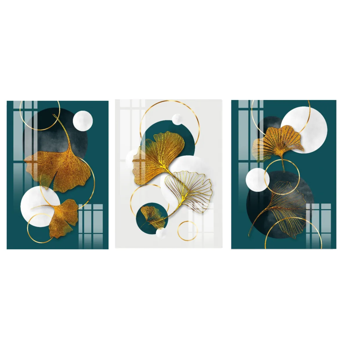 LOS REGALONES - Cuadro Canvas Imagen Flowers en lienzo Pack X3 Uds 30x50cm Cu