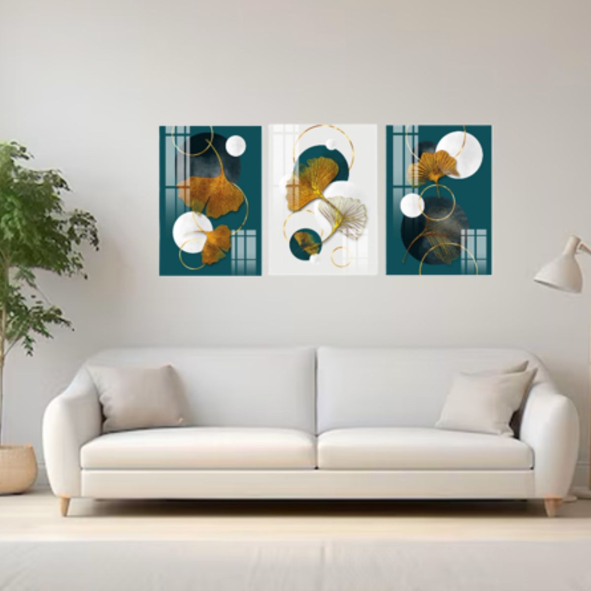 LOS REGALONES - Cuadro Canvas Imagen Flowers en lienzo Pack X3 Uds 30x50cm Cu