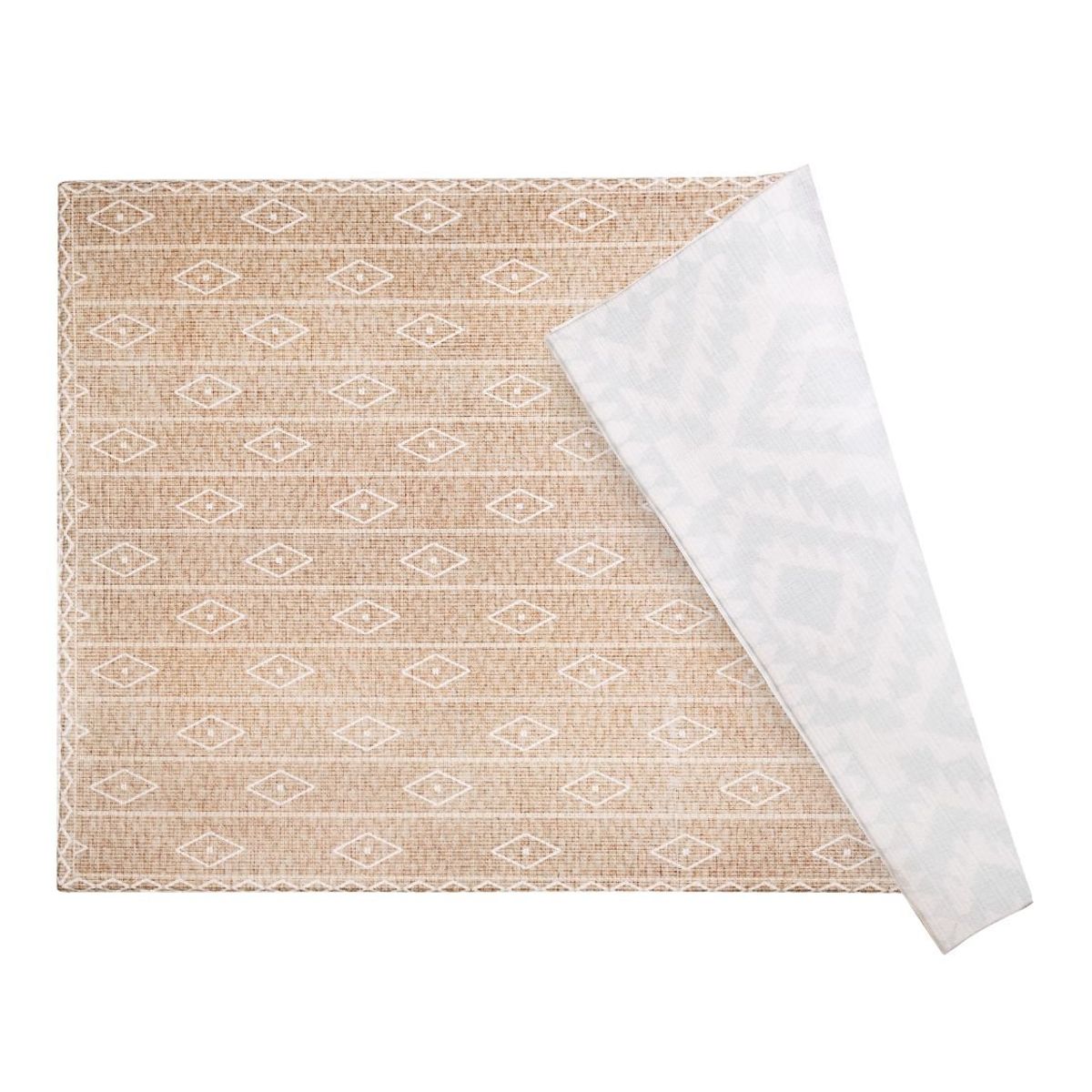 KALEIDO - Alfombra Playmat Antigolpe Reversible 210x140cm 15mm Rombos Rafia