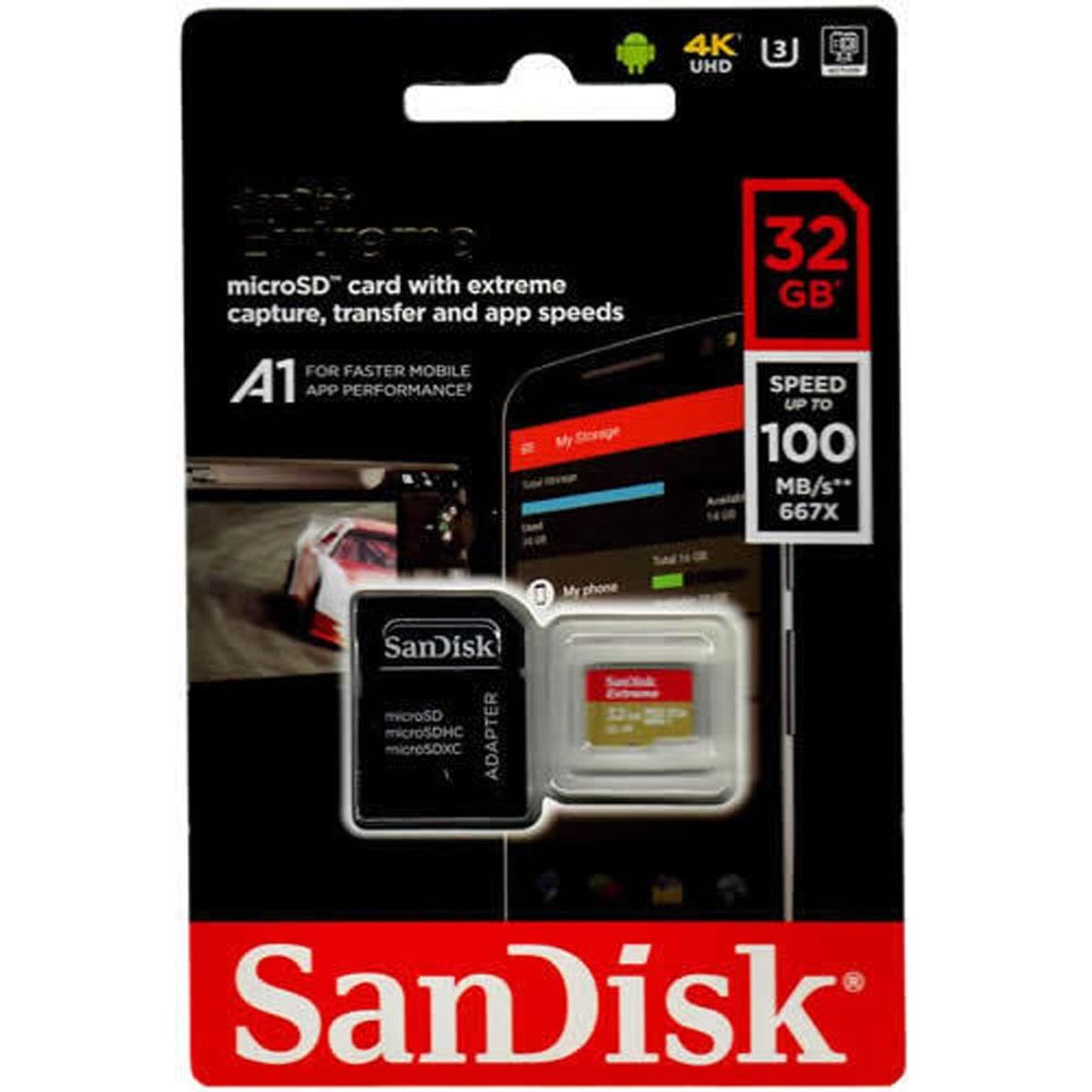 SANDISK - Tarjeta MicroSD 32GB Sandisk Extreme UHS-I U3 A1Action Cam