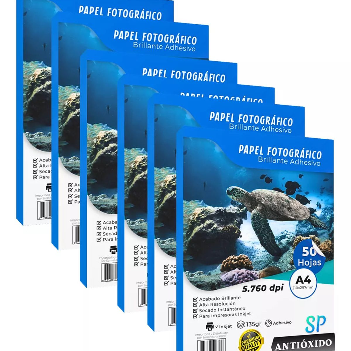 GENERICO - Papel Fotográfico Adhesivo Pack 300 Hojas 135g A4 Brillante