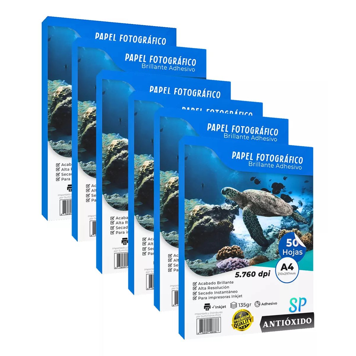 GENERICO - Papel Fotográfico Adhesivo Pack 300 Hojas 135g A4 Brillante