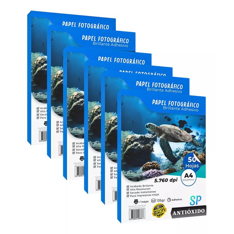 GENERICO - Papel Fotográfico Adhesivo Pack 300 Hojas 135g A4 Brillante