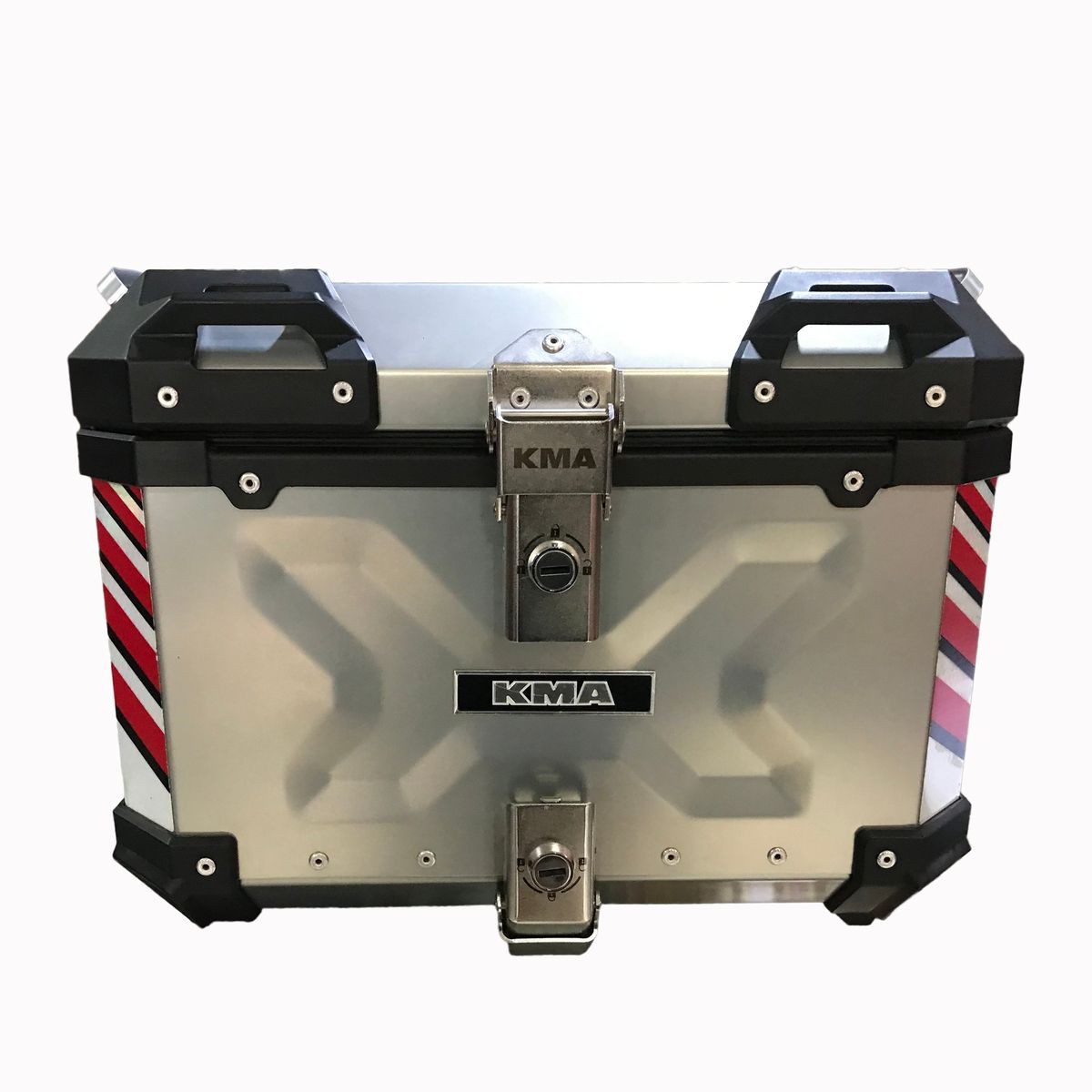 KMA - Maleta Top Case Moto Aluminio Silver E70 45 Litros Turismo Trail Desmontable