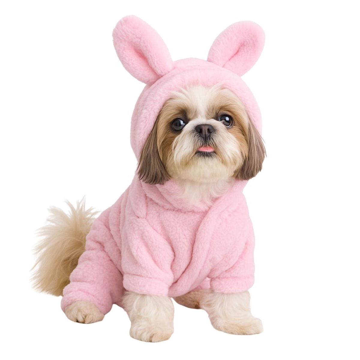 GENERICO - Ropa para mascota conejo orejas polar Talla M 32x20 CM - Rosa