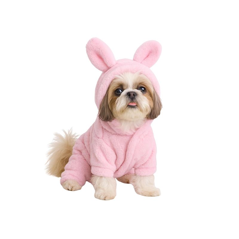 GENERICO - Ropa para mascota conejo orejas polar Talla M 32x20 CM Rosa