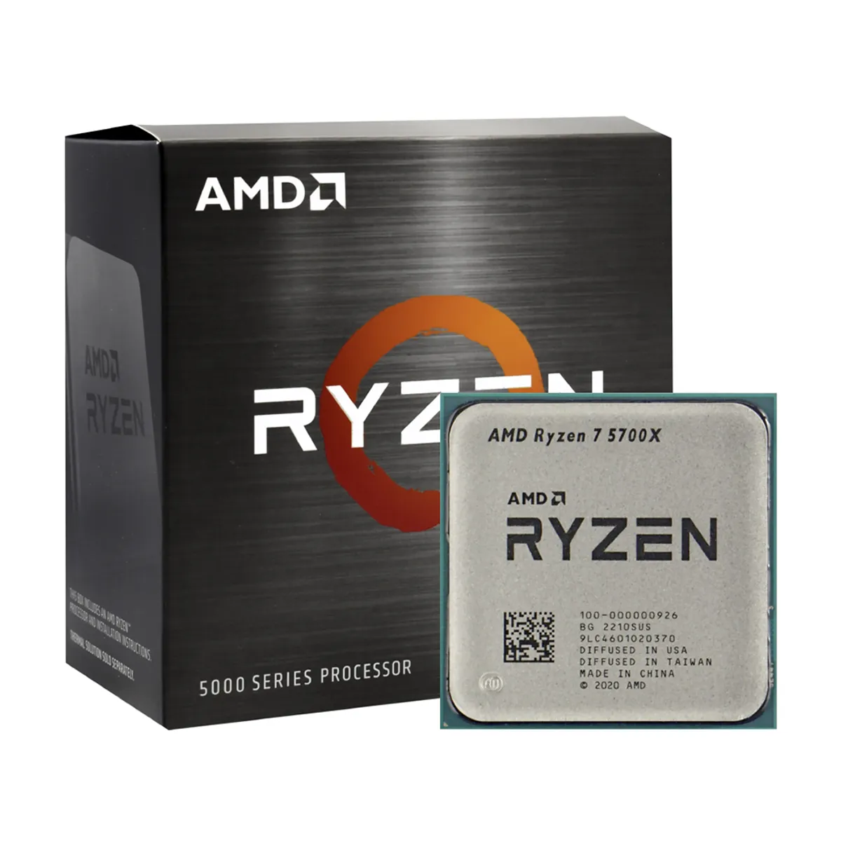 AMD CORP - Procesador AMD Ryzen 7 5700X (AM4, 8 Cores, 16 Hilos, 3.4/4.6GHz, Sin Disipador)