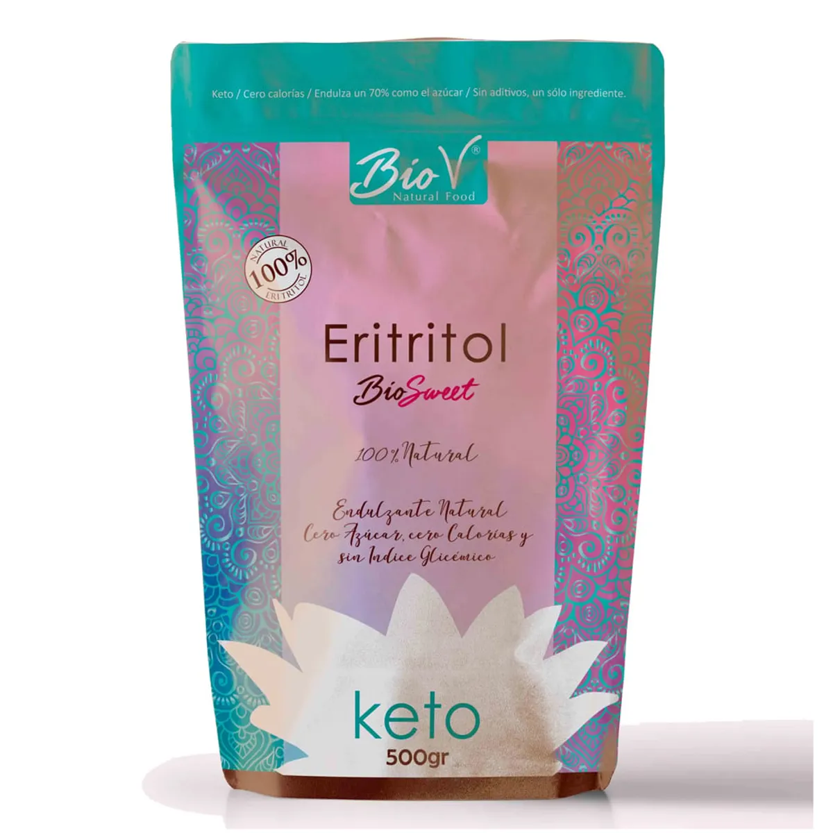 BIOV - Eritritol 500g Endulzante Natural Sin Gluten Vegano Bio V