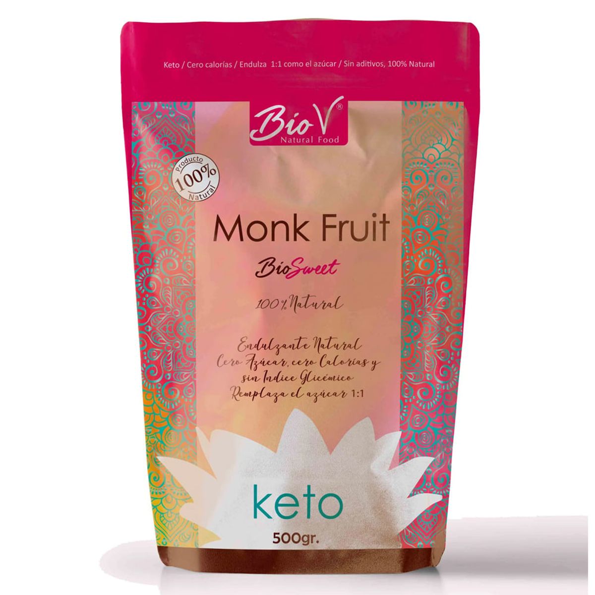 BIOV - Monkfruit Blend 500g Endulzante Natural Sin Gluten Bio V