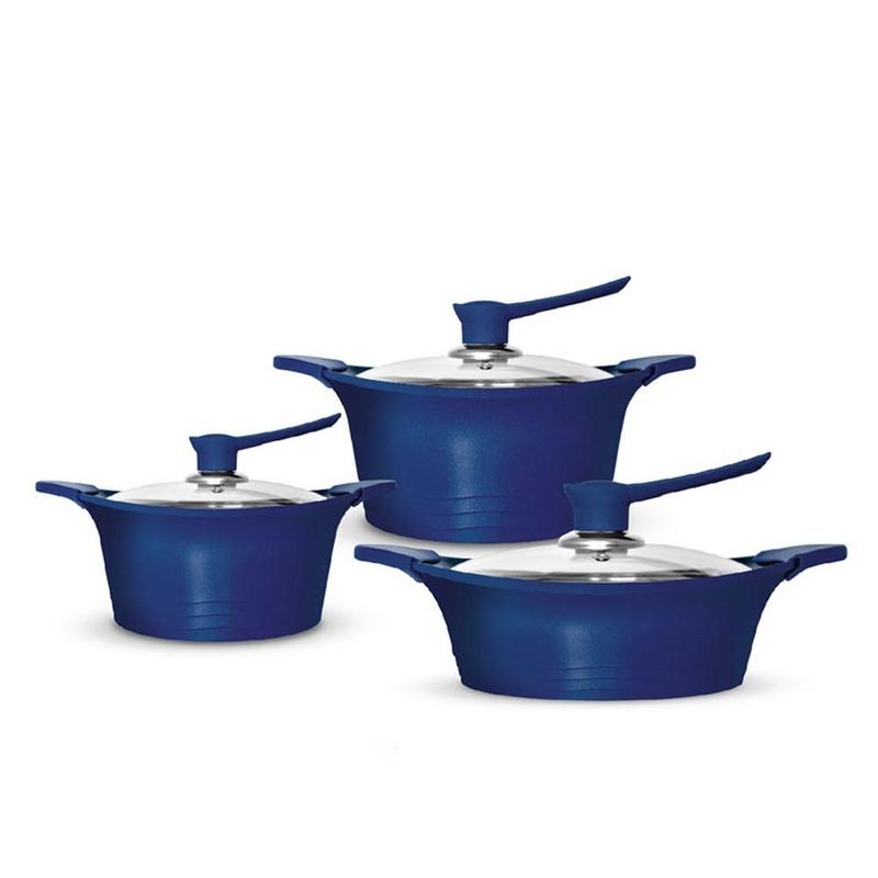 BOHLIER - Batería De Cocina 6 Piezas Aluminio Fundido Azul Bohlier