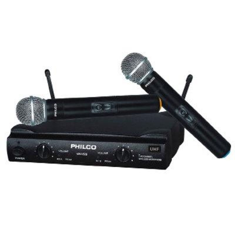 PHILCO - UHF Set de 2 Microfonos Inalambrico Philco - Negro