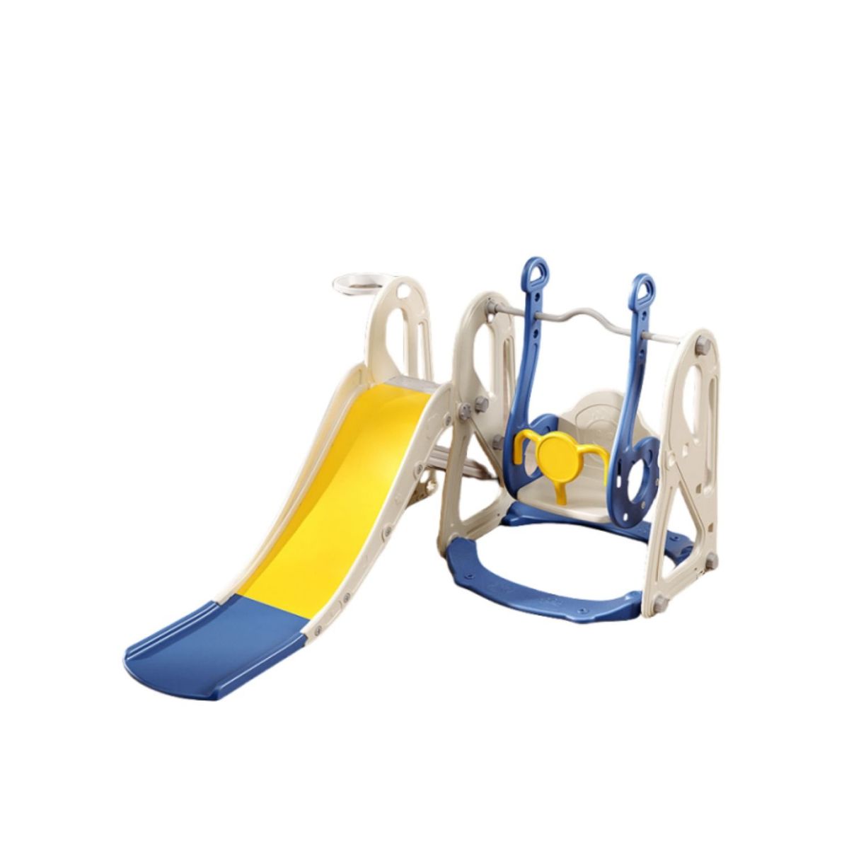 BABYLUNA - Set Resbalín Columpio y Aro de Baloncesto Azul