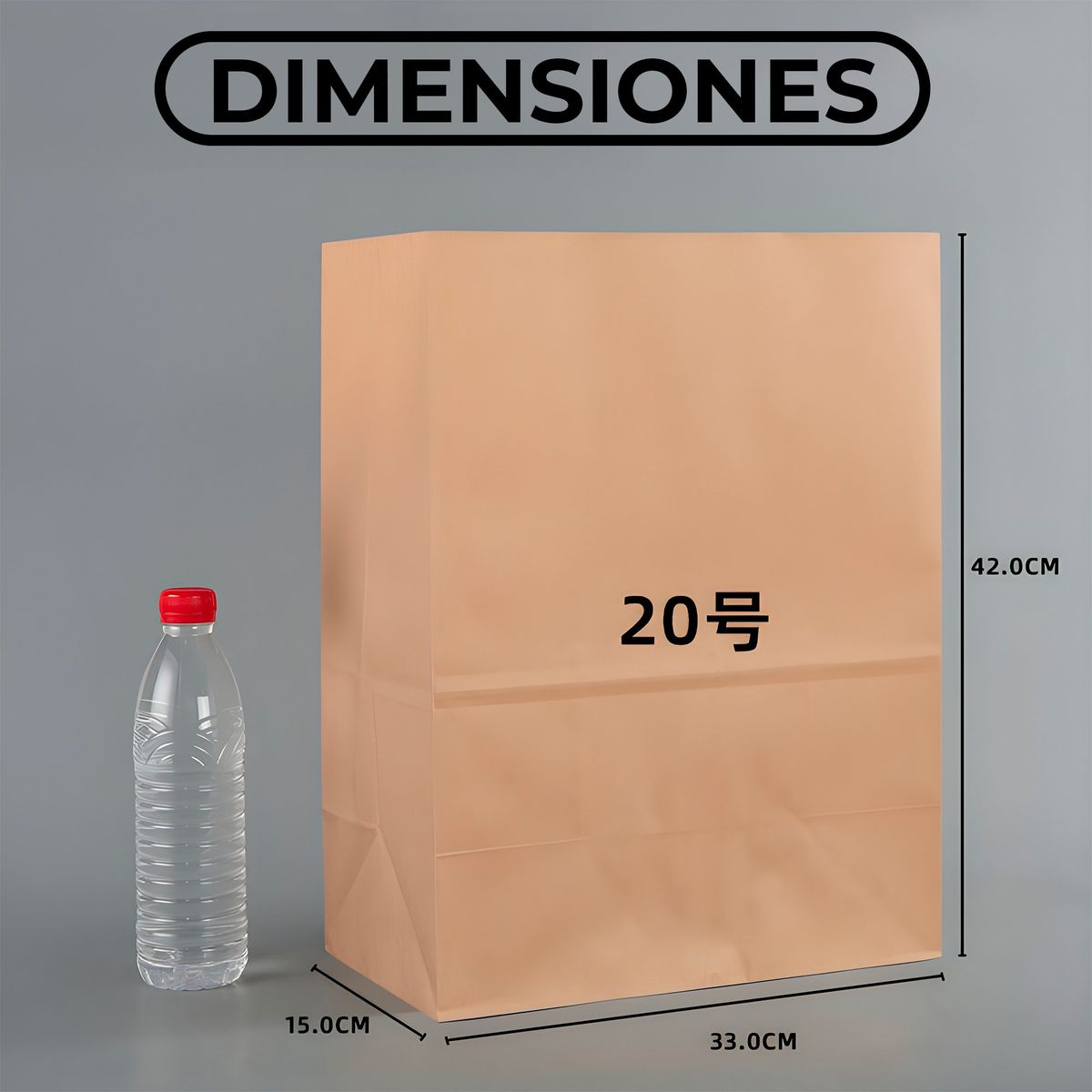 GENERICO - 100 Bolsas De Papel Kraft Para Delivery Envios 33X25X42CM