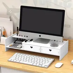 GENERICO - Elevador de Monitor en Madera Armable para Escritorio - Blanco
