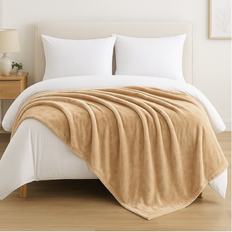 GENERICO - Frazada Invierno Chiporro 2 Plazas Lisa Con Sherpa 200x230