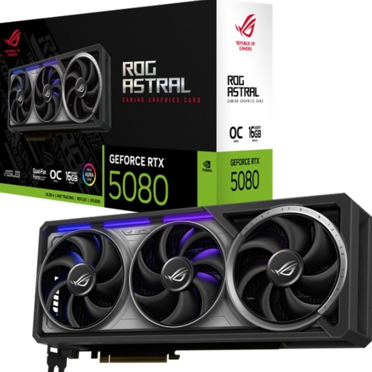 ASUS - Tarjeta de video - ASUS ROG-ASTRAL-RTX5080-O16G-GAMING - 16 GB