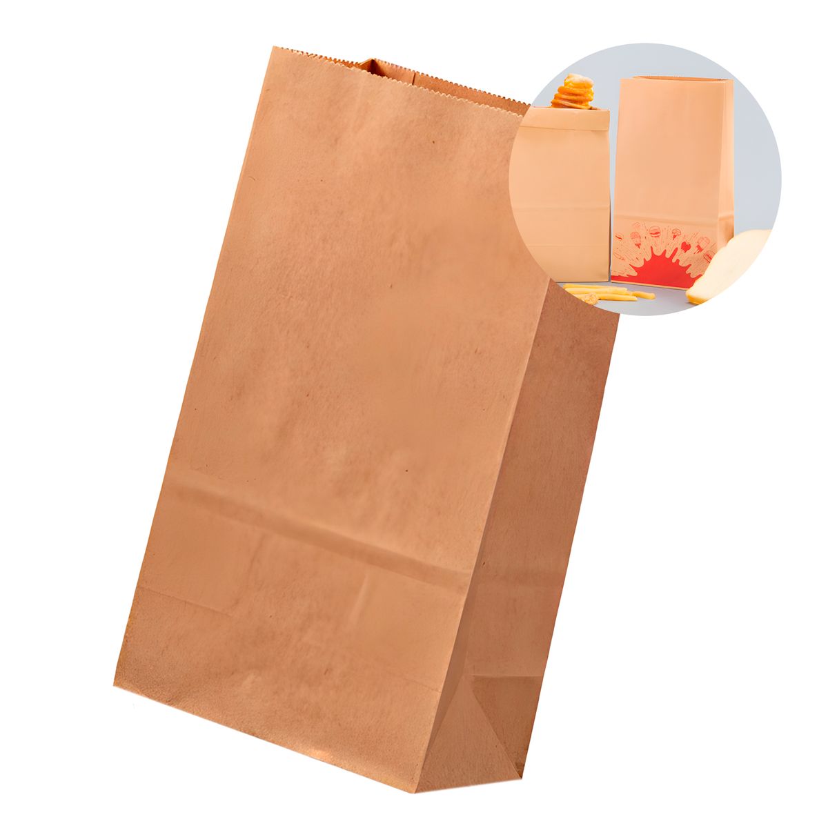100 Bolsas De Papel Kraft Para Delivery Envios 13x8x24cm, marca GENERICO - Foto Principal