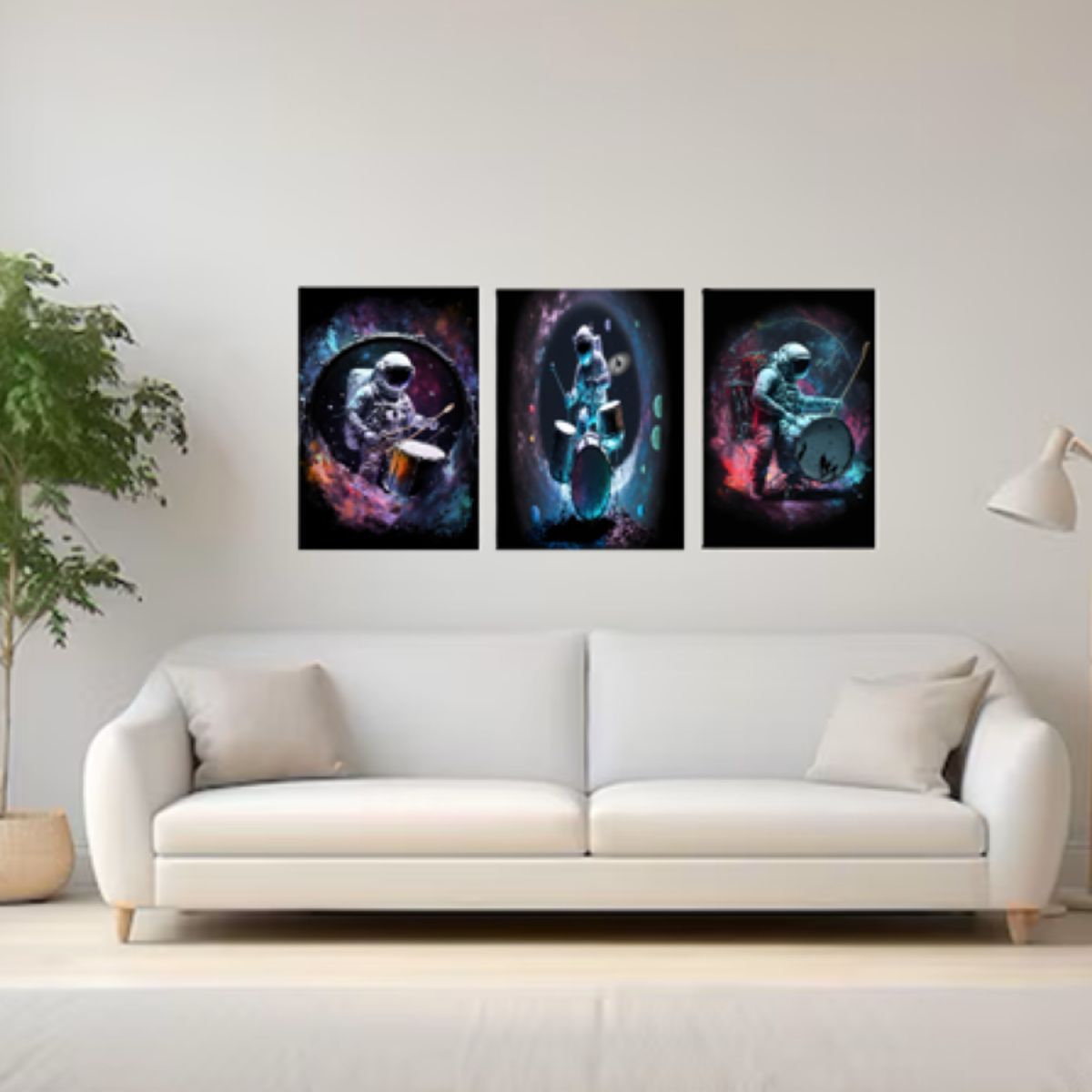 LOS REGALONES - Cuadro Canvas Imagen Vacio estelar en lienzo Pack X3 Uds 30x50cm Cu