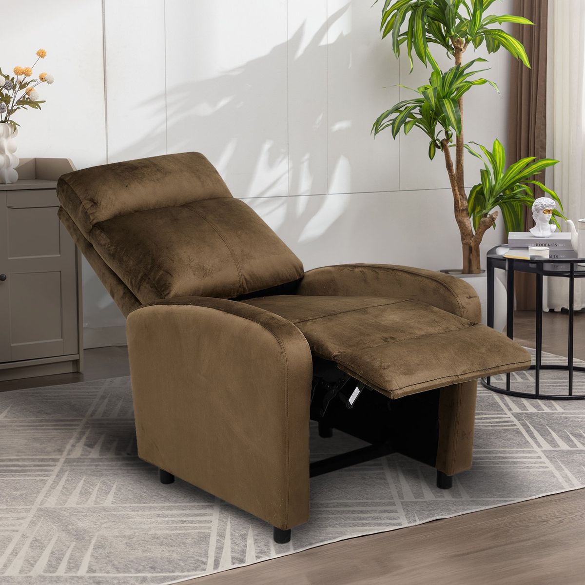 NOVAHUS - Berger Reclinable Lisboa Terciopelo Café